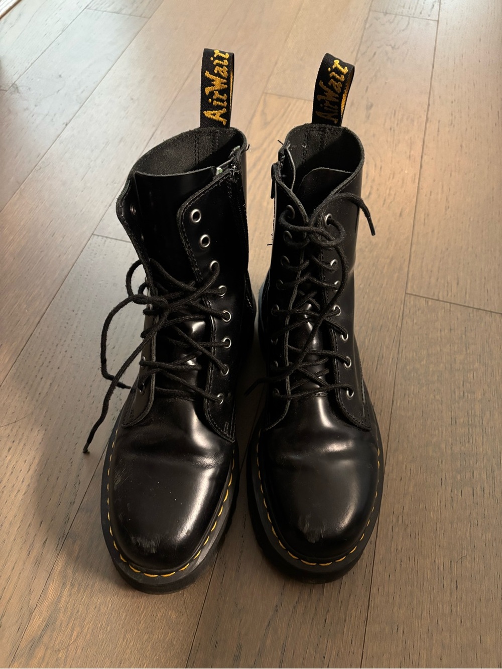 Dr. Martens Black Jadon Leather Platform Lace-Up Boots - Picture 3 of 3